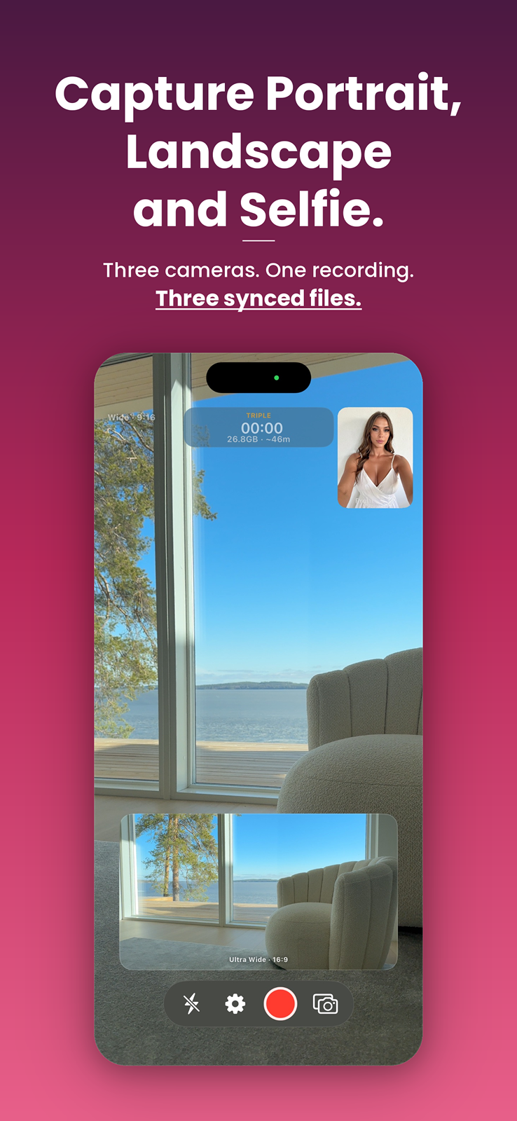 Capture portrait landscape and selfie